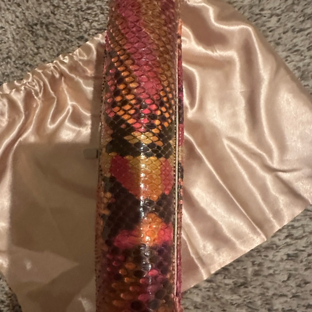Chanel Python Pink Multicolor Clutch Reissue - image 6